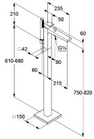 Напольный смеситель для ванны с душем Kludi Decus 545905375 белый матовый Напольный смеситель для ванны с душем Kludi Decus 545905375 белый матовый