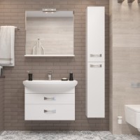 Шкаф-пенал для ванной AQUATON Адель 30 глянцевый белый