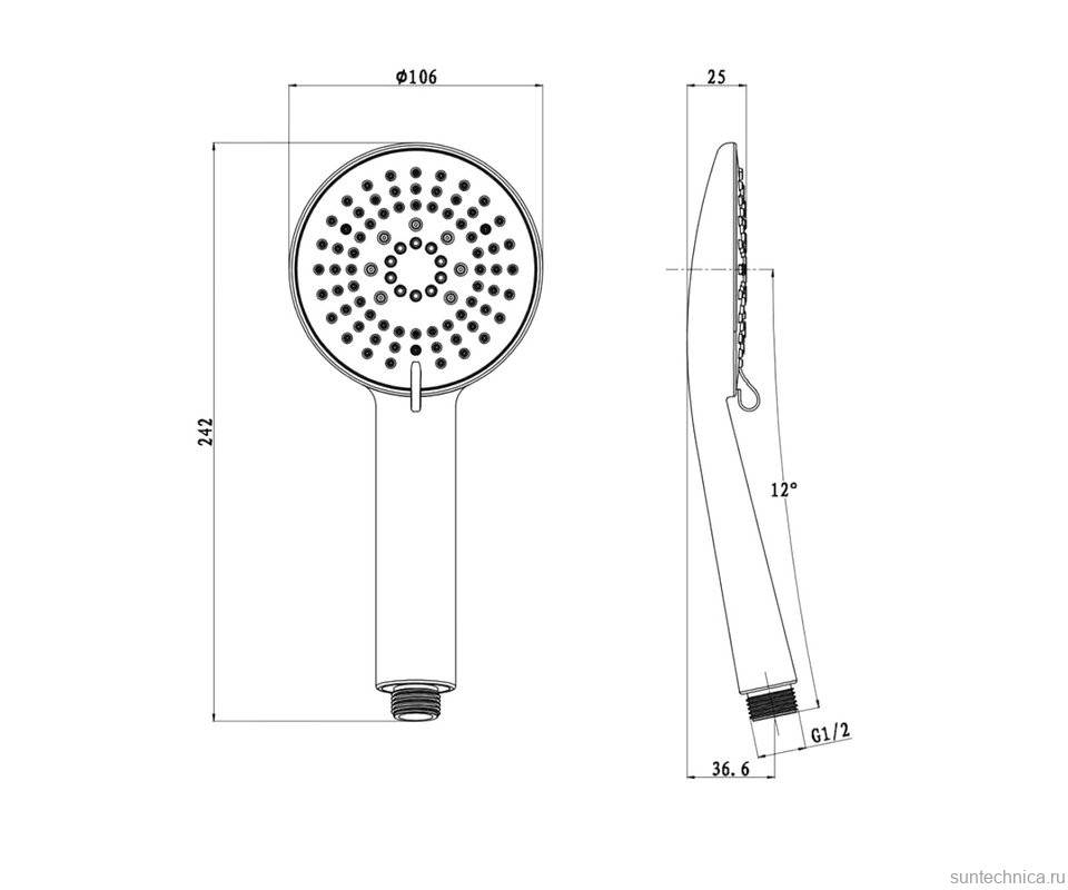 Душевая лейка Olive'S D182 хром