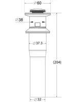 Донный клапан для раковины BelBagno BB-PCU-03-BORO с переливом, брашированное золото Донный клапан для раковины BelBagno BB-PCU-03-BORO с переливом, брашированное золото