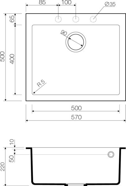 Мойка кухонная Omoikiri Bosen 57-BE ваниль