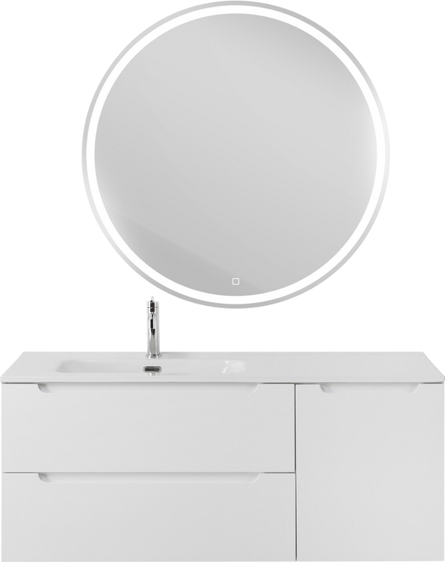 Мебель для ванной комнаты BelBagno Etna 120 L 2 ящика, дверца, bianco lucido