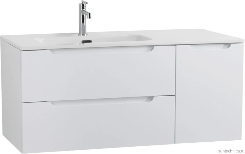 Мебель для ванной комнаты BelBagno Etna 120 L 2 ящика, дверца, bianco lucido