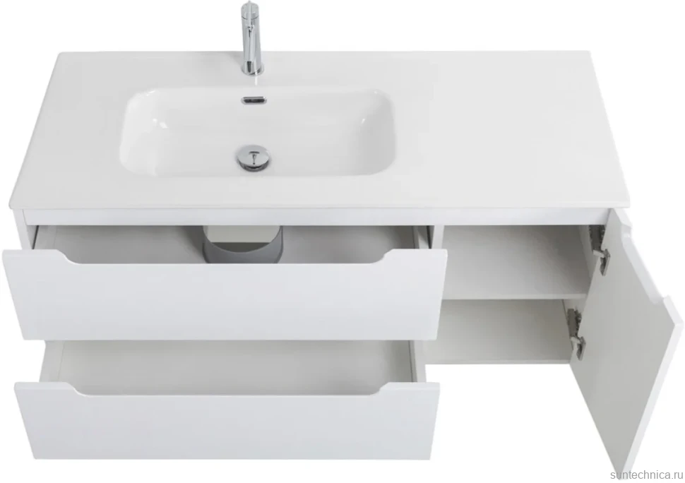 Мебель для ванной комнаты BelBagno Etna 120 L 2 ящика, дверца, bianco lucido