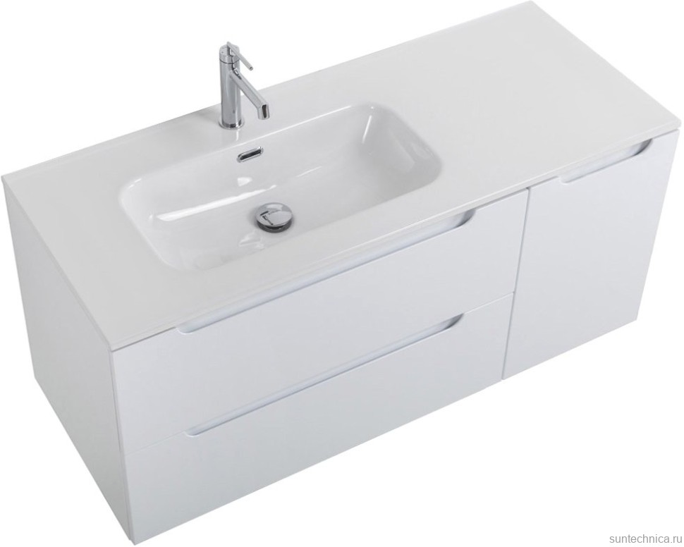 Мебель для ванной комнаты BelBagno Etna 120 L 2 ящика, дверца, bianco lucido