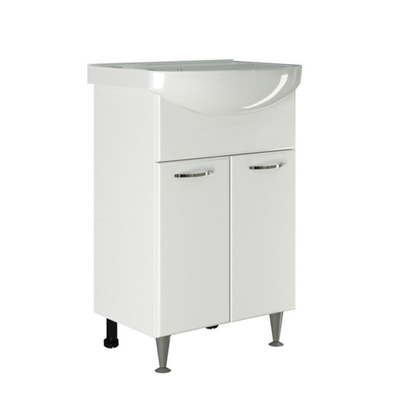 Тумба для ванной "АлАн-60" белый 2 створки под раковину Уют-60 (Rosa) (ЛДСП)