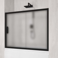 Шторка на ванну Kubele DE019 P2-MAT-BLMT 150х150 см, профиль матовый черный