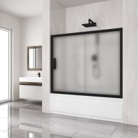 Шторка на ванну Kubele DE019 P2-MAT-BLMT 150х150 см, профиль матовый черный