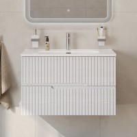 Тумба с раковиной Cezares Duet 80 ясень белый софт, раковина Cezares CZR-8095-80