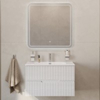 Тумба с раковиной Cezares Duet 80 ясень белый софт, раковина Cezares CZR-8095-80