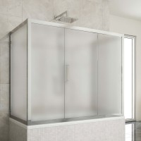 Шторка на ванну Kubele DE019 P3U-MAT-CH, 170х75 см, профиль хром