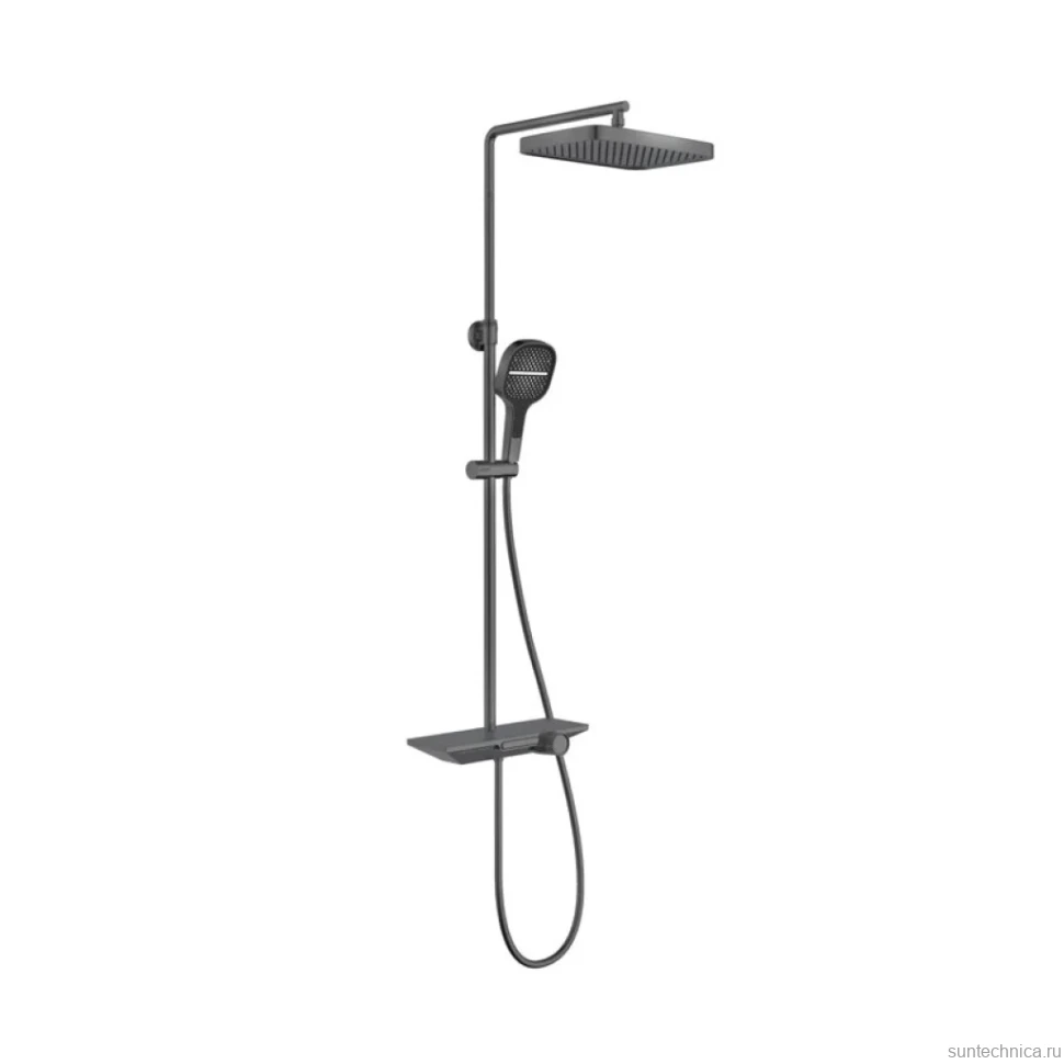 Душевая стойка Vincea VSFS-411GM с изливом, вороненая сталь