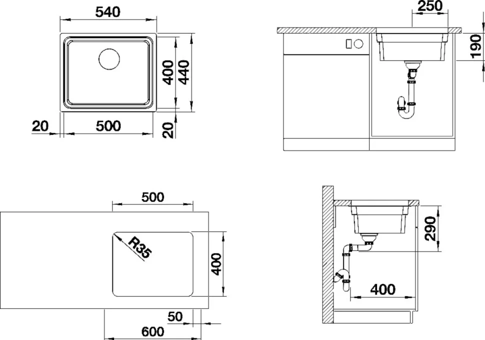 Мойка кухонная Blanco Etagon 500-U