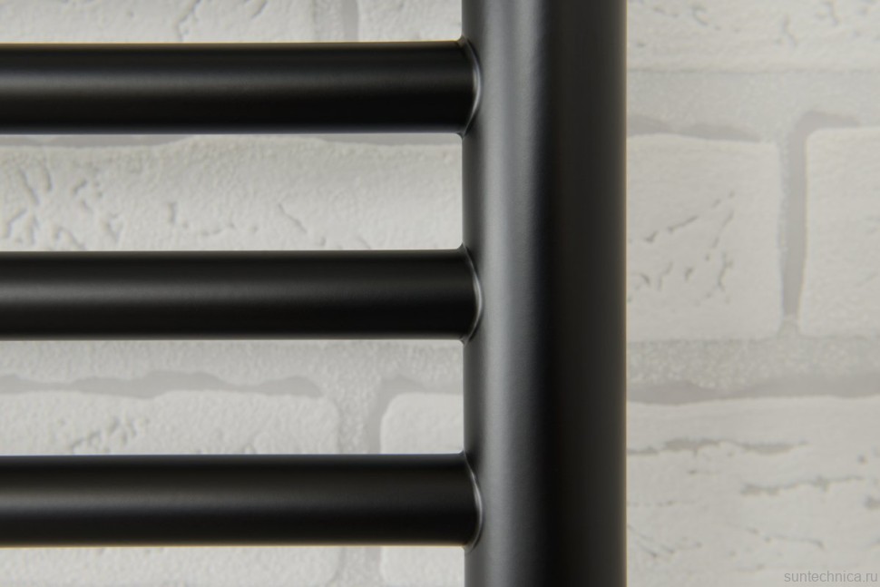 Полотенцесушитель электрический Сунержа Богема 3.1 31-6006-1050 110x55 см, подключение слева, матовый черный, лесенка, с полкой