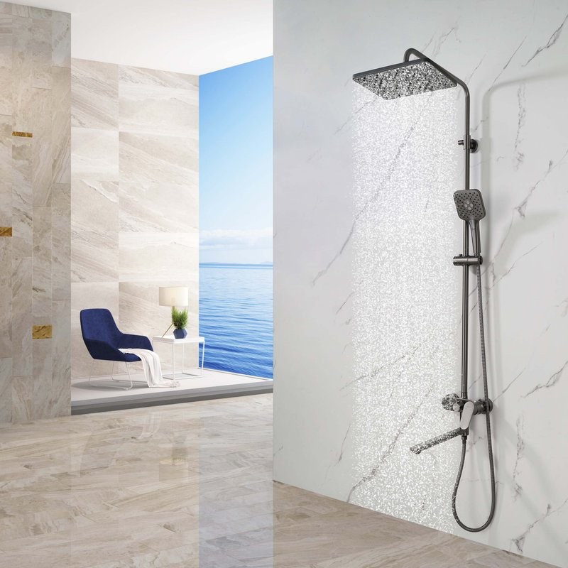 Душевая стойка AQUATEK Ника AQ2840BGM оружейная сталь