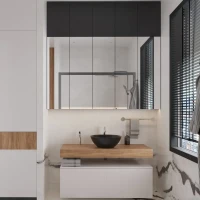 Мебель для ванной комнаты VitrA Ольборг 60: столешница 120, без отверстий, дуб французский + 2 тумбы 60
