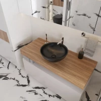 Мебель для ванной комнаты VitrA Ольборг 60: столешница 120, без отверстий, дуб французский + 2 тумбы 60