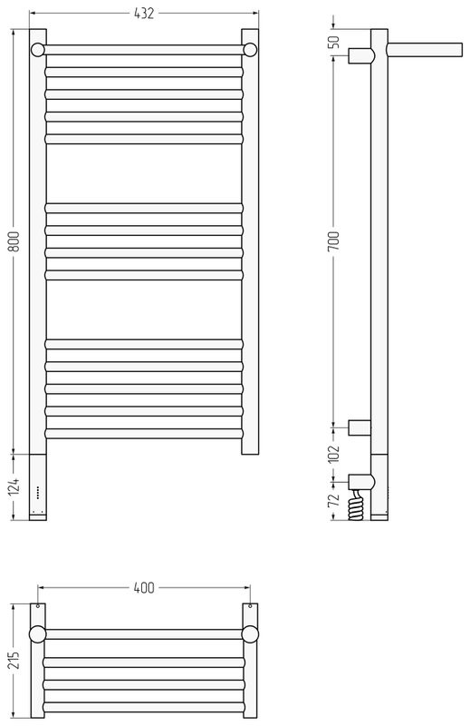 Полотенцесушитель электрический Сунержа Богема 3.1 03-6006-8040 90x45 см, подключение слева, золото, лесенка, с полкой