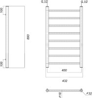 Полотенцесушитель водяной Domoterm Медея П8 40x80, золото