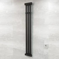 Полотенцесушитель электрический Тругор Вектор Пэк сп Al 120х18 120x20 см, черный, I-образный, алюминиевый