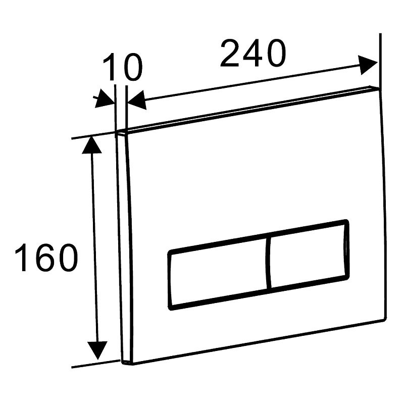 Кнопка смыва для унитаза AZARIO NEW AZ-015 пластик, цвет матовый черный