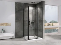Душевой уголок Abber Sonnenstrand AG04110BS-S85B 85x110, профиль черный, стекло прозрачное