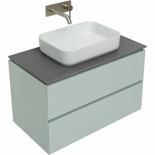 Тумба с раковиной Allen Brau Infinity 85 подвесная, папирус матовый, столешница графит структ