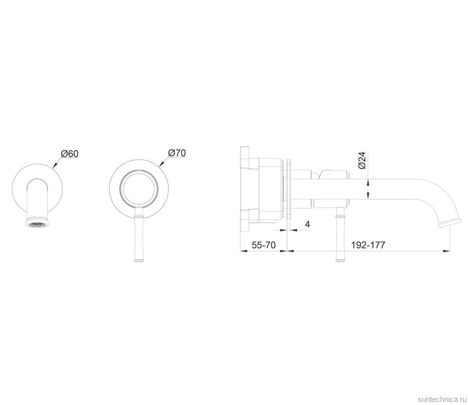Смеситель для раковины Wonzon & Woghand Tor WW-88869073-CR С ВНУТРЕННЕЙ ЧАСТЬЮ, хром