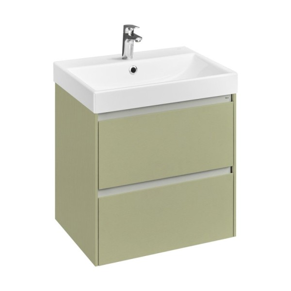 Тумба с раковиной Roca Ona Olive 60 оливковая матовая, раковина ZRU9307561