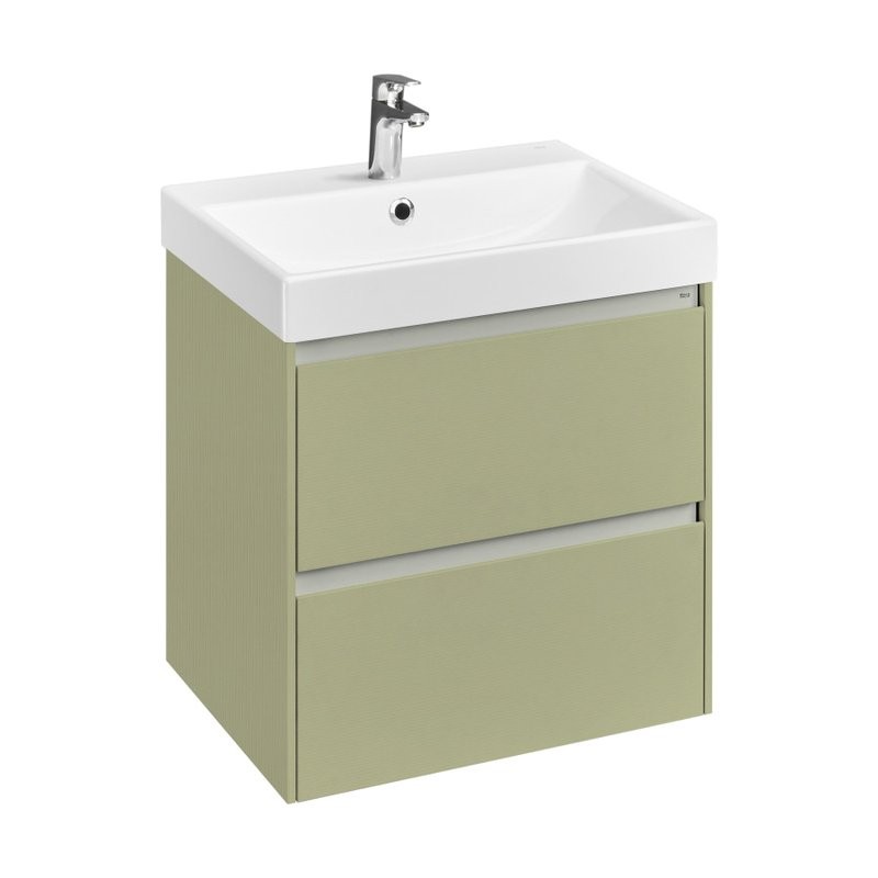 Тумба с раковиной Roca Ona Olive 60 оливковая матовая, раковина ZRU9307561