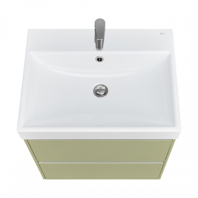 Тумба с раковиной Roca Ona Olive 60 оливковая матовая, раковина ZRU9307561