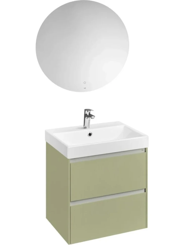 Тумба с раковиной Roca Ona Olive 60 оливковая матовая, раковина ZRU9307561