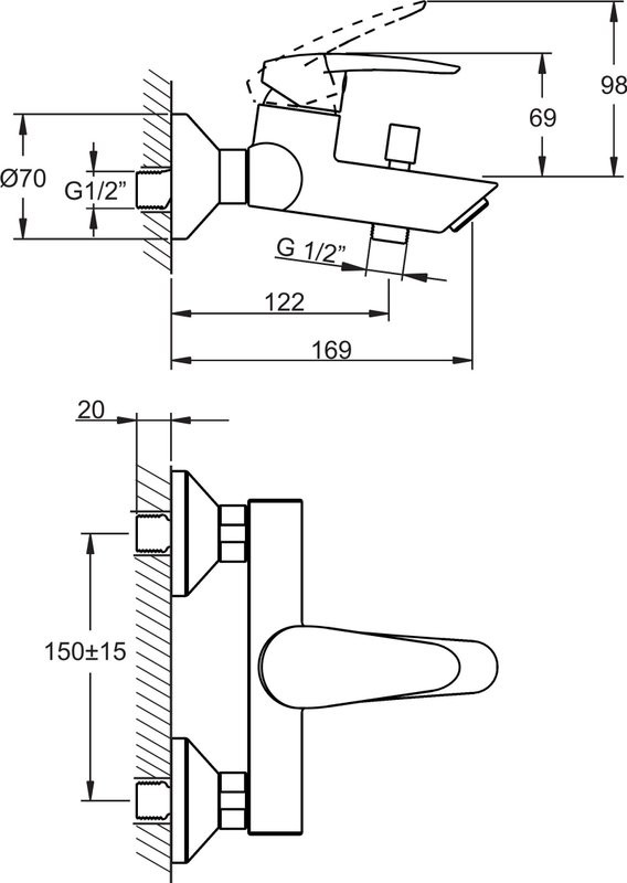 Душевой комплект VitrA Dynamic S Dynamic S A49152EXP