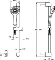 Душевой комплект VitrA Dynamic S Dynamic S A49152EXP Душевой комплект VitrA Dynamic S Dynamic S A49152EXP