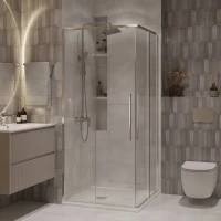 Душевой уголок Niagara Nova NG-6622-34 80x80, профиль хром, стекло прозрачное