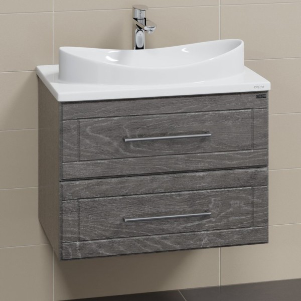 Тумба с раковиной СаНта Венера 70 подвесная, дуб шале графит