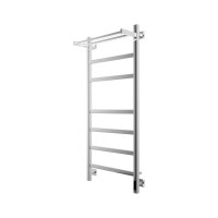 Полотенцесушитель электрический Grota Tela 530х1200 NP EL 120x55 см, подключение справа, слева, скрытое подключение справа, глянцевый хром, лесенка, с полкой