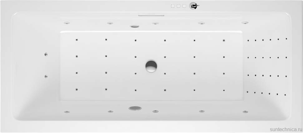 Акриловая ванна Excellent Heaven Slim Nano 180x80 см, встраиваемая, с гидромассажем, белая, с каркасом, со сливом-переливом