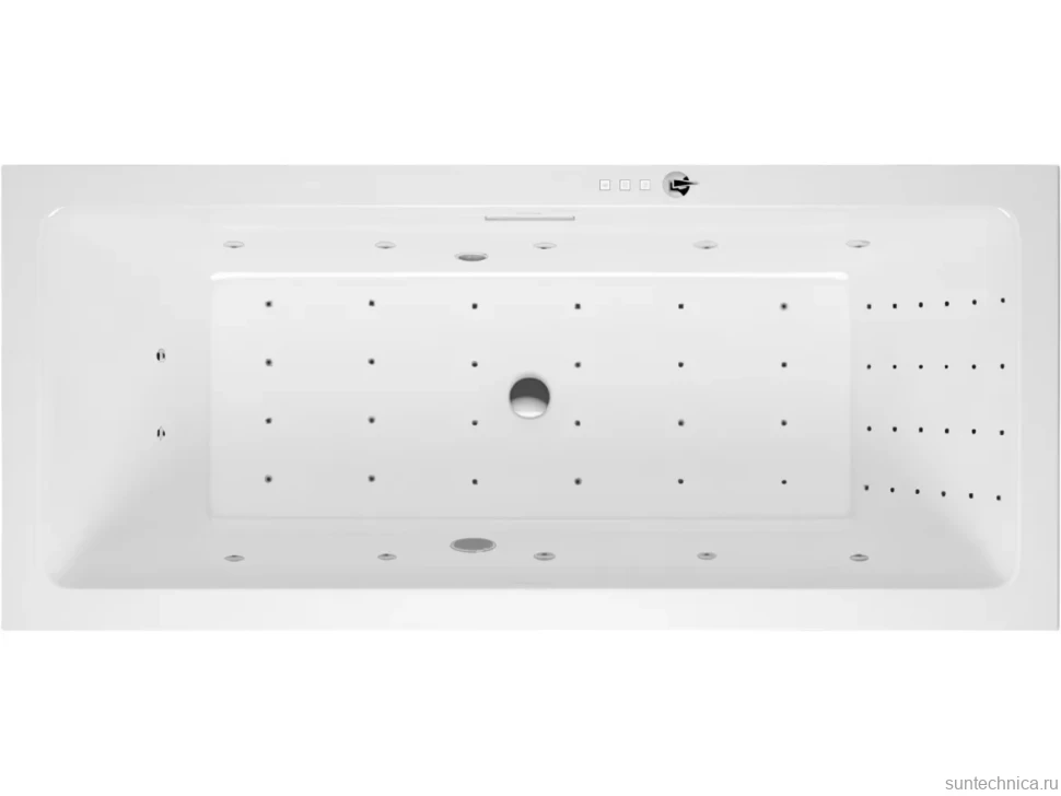 Акриловая ванна Excellent Heaven Slim Nano 180x80 см, встраиваемая, с гидромассажем, белая, с каркасом, со сливом-переливом