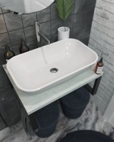 Столешница с раковиной 1MarKa Grunge Loft 60 бетон светлый