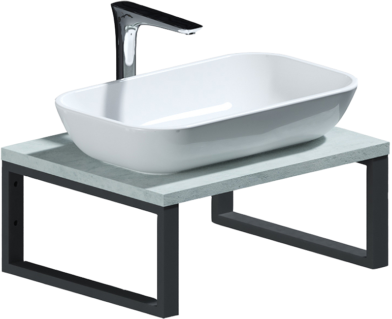 Столешница с раковиной 1MarKa Grunge Loft 60 бетон светлый