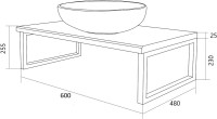 Столешница с раковиной 1MarKa Grunge Loft 60 бетон светлый