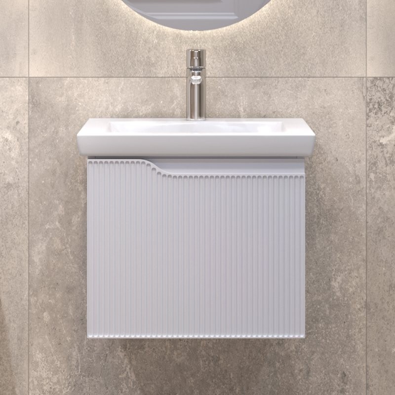 Тумба с раковиной Vigo Neo 50 подвесная, 1 ящик, матовая белая