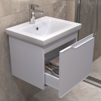 Тумба с раковиной Vigo Neo 50 подвесная, 1 ящик, матовая белая