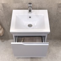 Тумба с раковиной Vigo Neo 50 подвесная, 1 ящик, матовая белая