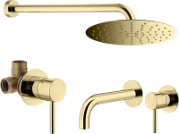 Комплект для ванной Plumberia Selection Ixo KITXO01OR210 С ВНУТРЕННЕЙ ЧАСТЬЮ, золото 24к