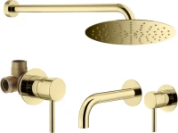 Комплект для ванной Plumberia Selection Ixo KITXO01OR210 С ВНУТРЕННЕЙ ЧАСТЬЮ, золото 24к