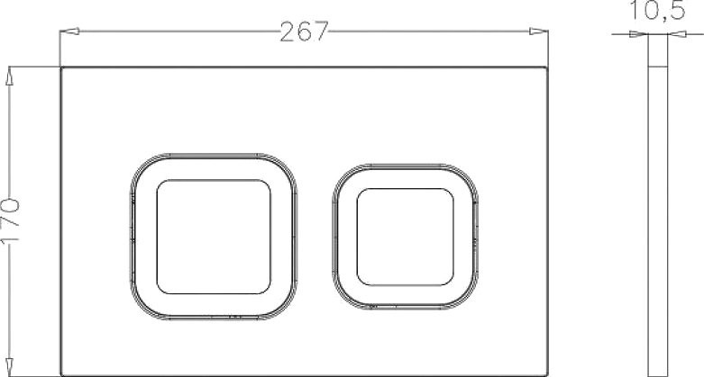 Кнопка смыва для унитаза BETTOSERB Smart 40006472 пластик, цвет матовый хром