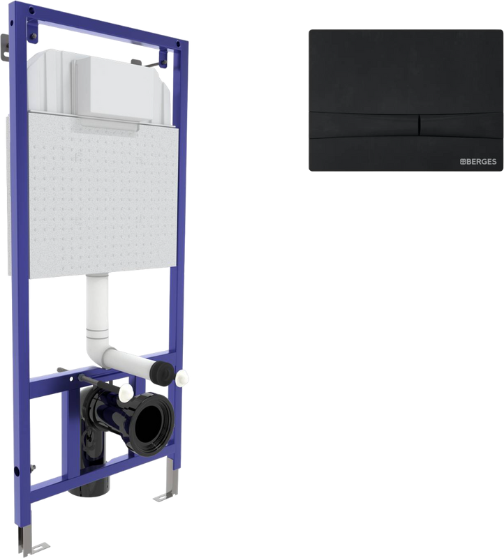 Система инсталляции для унитазов Berges Novum 040255 с кнопкой смыва, черная