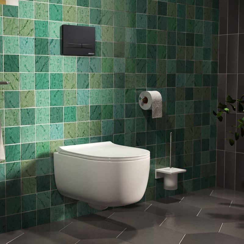 Система инсталляции для унитазов Berges Novum 040255 с кнопкой смыва, черная